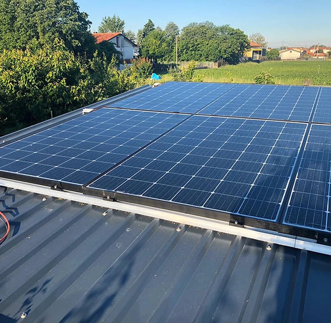 Dettaglio dei pannelli fotovoltaici